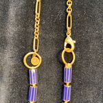 Stella & Dot  Blue Enamel and gold tone‎ Pendant necklace. Statement piece! Photo 4