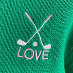 Brit.NY Golf Love Crewneck Cropped Knit Sweater 100% Cotton Masters Green Size M Photo 1