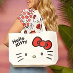 Hello Kitty canvas tote bag cartoon cute fun cream white shopping Photo 0