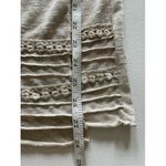 B2 Elena Baldi Women's Beige Lace Trim Duster Cardigan Italian Made Size S Tan Photo 4