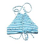 Aerie  Stars and Stripes Lace Up Front Bikini Top High Neck Blue White S Photo 0