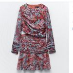 ZARA NWOT  PINK FLORAL FLOWER CUT OUT DRESS BLOGGERS FAVE WEDDING GUEST Photo 3