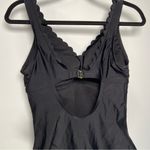 Kona Sol  Black One Piece Scalloped Swimsuit Full Coverage Summer Vacation Photo 6