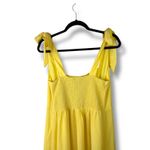 Lulus NWOT Summer Invite Yellow Tie-Strap Woven Chiffon Tiered Midi Dress XL Photo 8