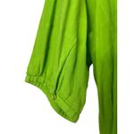 Catherines 1X 18/20W Lime Green Peasant Tunic Top Crochet Trim Matching Button Photo 2