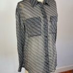 Equipment  Silk Chiffon Shirt in Houndstooth Print Photo 2