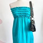 Xhilaration Blue Ruffle Tube Top Dress, Y2K‎ Boho Vacation Festival Soft Girl Small Coquette Photo 0