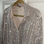 Young Fabulous and Broke Womens Valentine Button Down Sequin Top in Champagne Sz M Photo 14