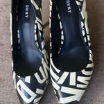 DKNY  Graphic Black and Cream Heels Brand New Photo 0