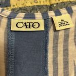 Cato blue and white abstract, striped long tank top size medium Photo 6