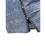 Anthropology‎ Valiante Blue Denim Embroidered Button Up Shirt Dress Sz 0 Tassels Photo 4