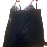 Lingerie see through black Large pink hearts Photo 1