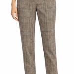 CAbi  Tailored Cuffed Slim Ankle Crop Pants #578 Brown Tan Plaid Women’s Size 4 Photo 0