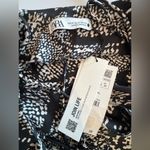 ZARA  Black and‎ Cream Printed Mini Slip Dress NWT Size M Photo 11