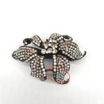 JANUS Hair Clip Vintage Rhinestone Bronze Crystal Flower Claw Clip Rhinestone Brown Photo 2