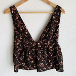 Urban Outfitters Karen Linen Ruffle Babydoll Top Floral Sz Small Photo 2