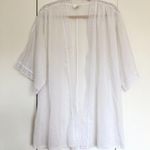 Vintage Robe House Coat White Eyelet Lace Cotton Caftan Women's One Size Size undefined Photo 2