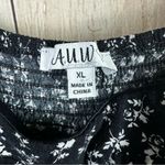 AUW Black and White Floral Dress Size XL Photo 2