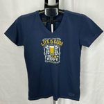 Life is Good Beer Be Happy V Neck Crusher Tee Photo 0