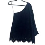 Hill House NEW NWT  The Mila Dress One Shoulder Eyelet Dress In Navy Linen Photo 3
