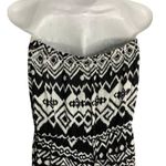 Bongo Vintage  Strapless Jumpsuit M Black White Elastic Waist Straight Leg Photo 4