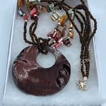 Boutique Blister pearl amber glass mother of pearl necklace.* Photo 1