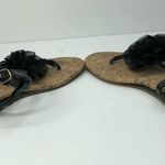 Jaclyn Smith  Corked Look Black Flower Sandals Photo 6