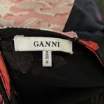 Ganni  Cold Shoulder Floral Satin Ruffle‎ Sleeve Blouse Size XS Photo 9