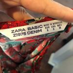 ZARA red flowers daisy print blouse shirt tee top long sleeve off shoulders sz s Photo 2