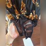 Gibson Latimer  Black and Brown Floral Bodysuit Photo 4