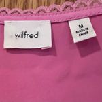 Wilfred  Aritzia Mademoiselle‎ Satin V-Neck Wrap Mini Dress in Bubble Pink Medium Photo 12