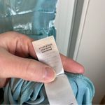 Lulus Thriving Darling Shiny Teal Blue Mermaidcore Sleeveless Tiered Mini Dress Photo 5