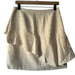 Joie  Porcelain Botan Plaid Ruffle Asymmetrical Mini Skirt Size 4 Photo 2