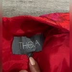 THEIA jacquard floral print mini fit and flare dress Red Size 2 Photo 2