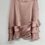 Lulus Blush Pink Satin Sleeveless Tiered Formal Mini Dress Prom Womens L Ruffled Photo 1