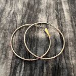 Elegant Silver Pink Glitter Hoop Earrings Photo 0