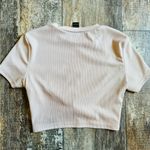 SheIn NWOT Tan Fitted short sleeve Cropped Front Knot Top Size Small Photo 1