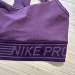 Nike Women's Burgundy Pro Mesh Sports Bra with Velour Logo Detailing,Size S, EUC Photo 3