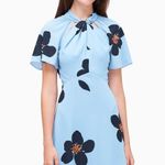 Kate Spade  Grand Flora Twist Neck Dress Blue Floral Size 6 Photo 0
