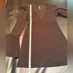 Free People black plunge dress with Statement Sleeves. Size Small Photo 13