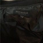 Rocawear  black imitation leather jacket string of chains on back and pockets med Photo 3