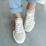 Blowfish Malibu Women's Vice Sneaker in Cream and Burgundy Tan Size 7.5 Photo 3
