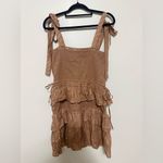 House of Harlow 1960 Corinne Shirred Ruffled Dress Size Small Gold Photo 5