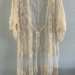 POL  Cream Floral Lace Kimono Blouse S/M Photo 0