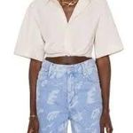 Frame  Cropped Twist Front Shirt Photo 0