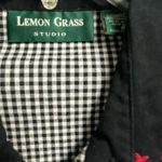 Lemon Grass Studio Vintage Christmas Women’s Button Down Shirt size Medium Santa Reindeer Photo 3