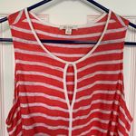 Ella Moss  Keyhole Scoop Neck Red‎ Stripe Tank Top Medium Photo 1
