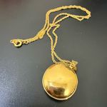 Vintage Unsigned Gold Tone Pave Crystals Moon and Stars Locket Pendant Necklace Photo 3