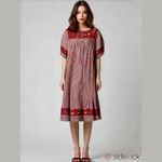 Vintage Mumu striped dress with embroidered flip flops beach balls swimsuits Size 2X Photo 1