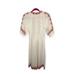 Julia Amory 𖤗 Casablanca Caftan Midi Dress 𖤗 White Red Moroccan Embroidery 𖤗 XS Photo 3